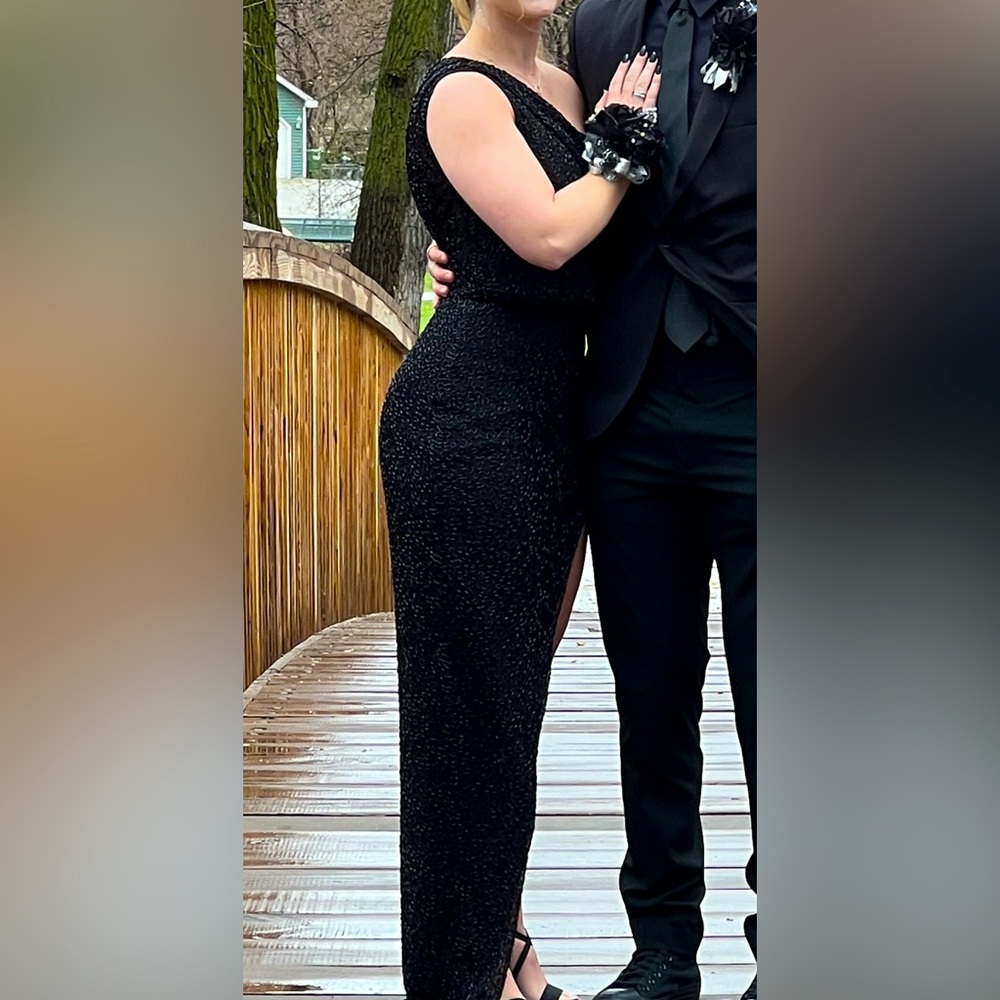 Black, sequin, size 2 prom dress. EUC.